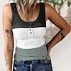 Gioiacombo&trade; Canotta da donna estiva filettata slim fit con cinturino largo