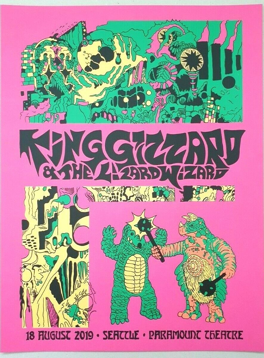 KING GIZZARD & THE LIZARD WIZARD - SEATTLE 2019 Tour Gig Poster /100 JASON GALEA