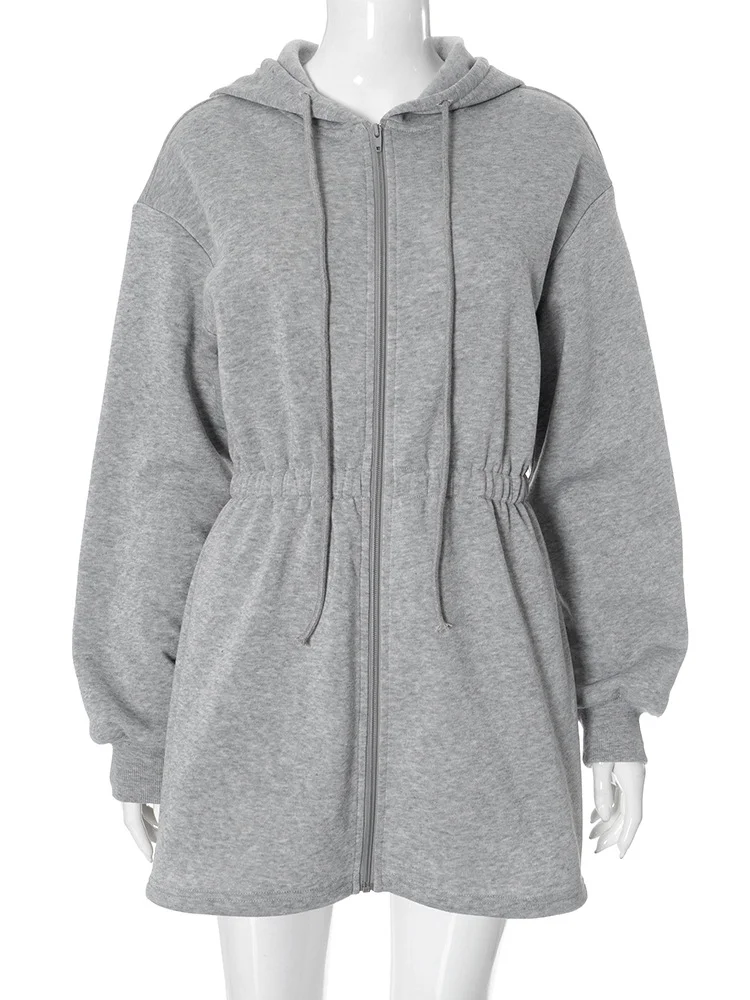 Uveng Uveng Has K24DS419 Fashion Women's Clothing 2024 Autumn New Casual Hottie Hoodie Dress Woman