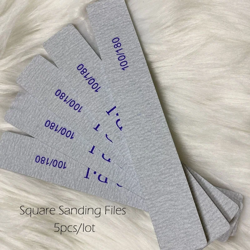 Pro Double Sided Manicure Acrylic Nail File Emery Boards Zebra Sanding Files Grit 100/180 Packs of 5-Nail Inspo