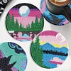 6PCS Diamond Painting Beautiful Landscape Coasters with Holder Wooden