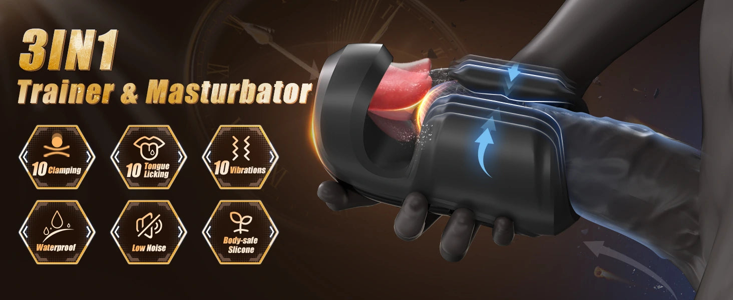 XG18 Penis Training Vibrator with Clamping & Licking Modes detail 2