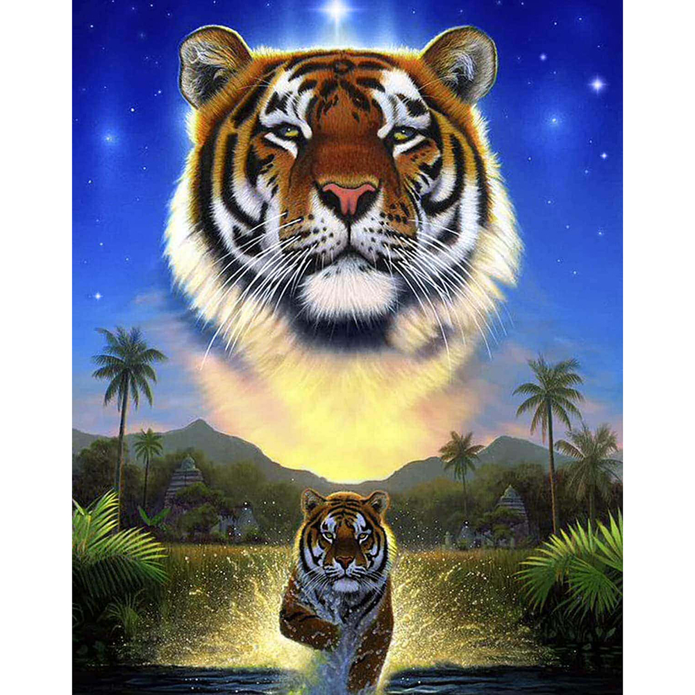 Tiger 30*40CM(Canvas) Full Square Drill Diamond Painting gbfke