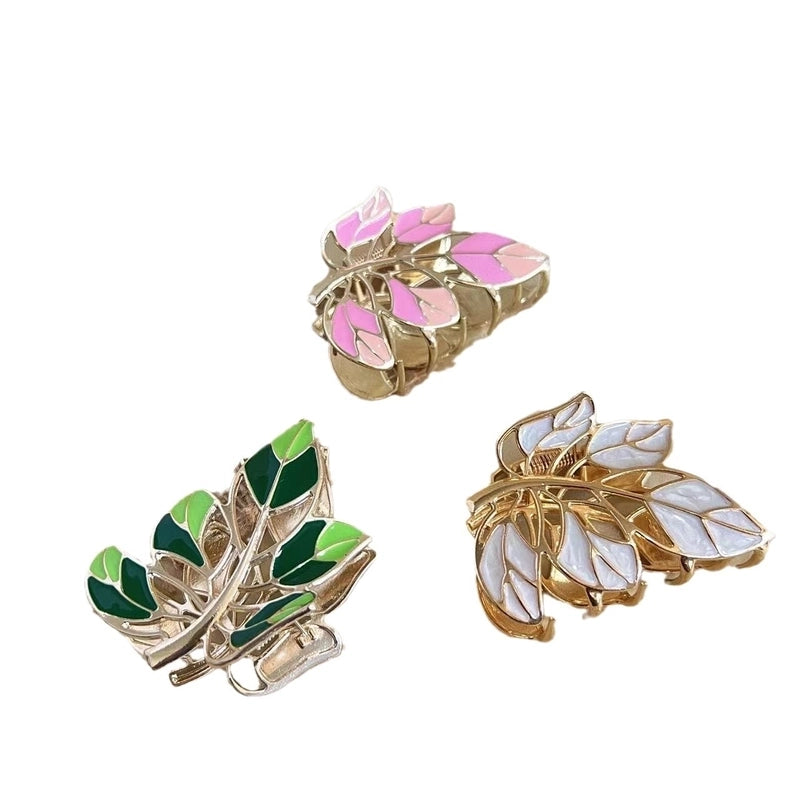 Women’s Minimalist Color Block Alloy Printing Hair Claws