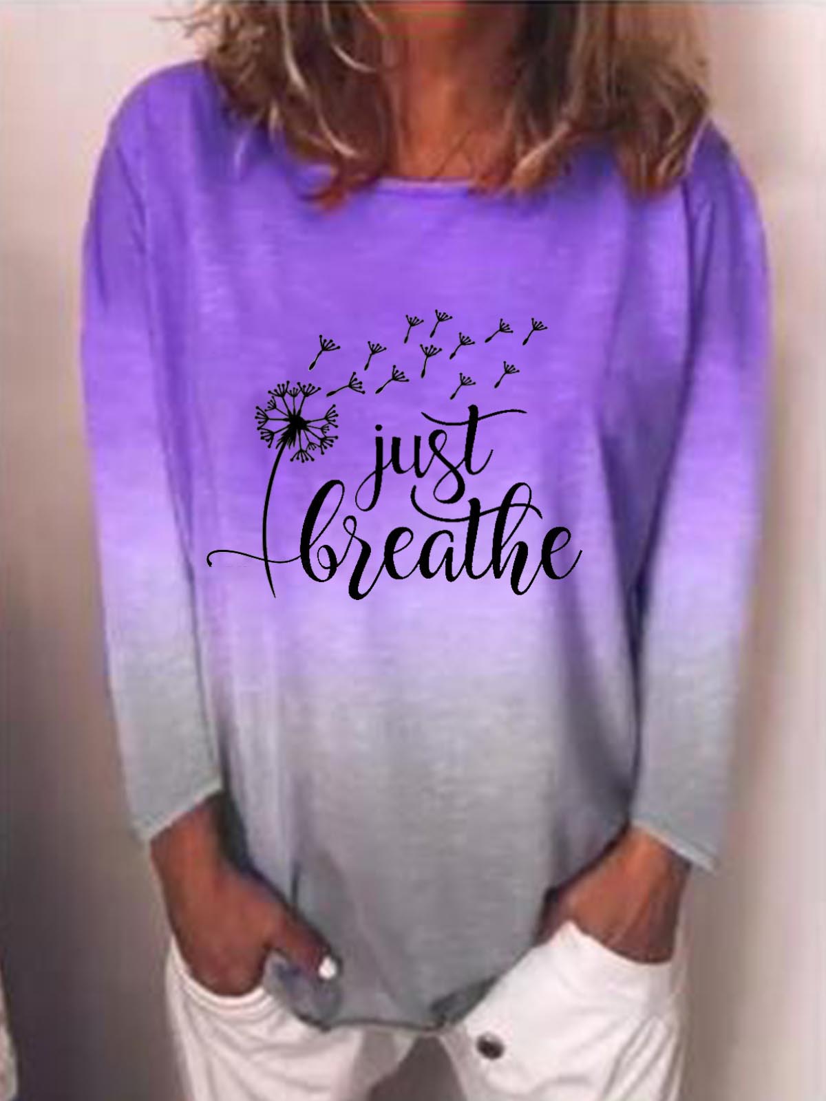 just breathe dandelion shirt