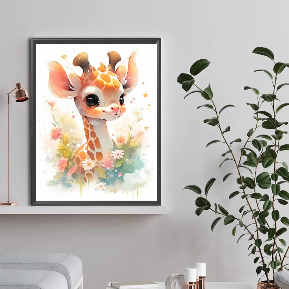 Diamond Painting - Full Round Drill - Giraffe(Canvas|30*40cm)