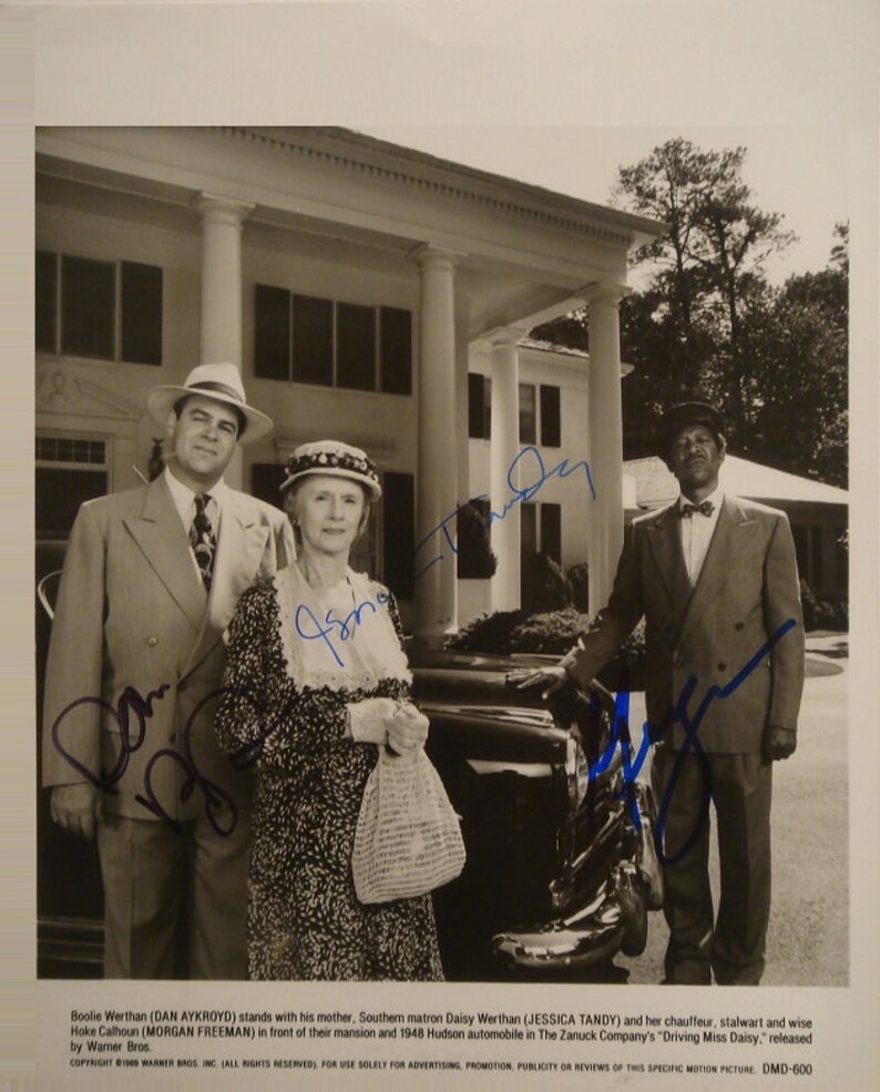 DRIVING MISS DAISY Cast Signed Autographed Photo Poster painting X3 Jessica Tandy, Dan Aykroyd, Morgan man wcoa