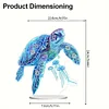 (US Local)DIY Sea Turtle Jellyfish Special Shaped Desktop Diamond Art Kits Home Table Decor