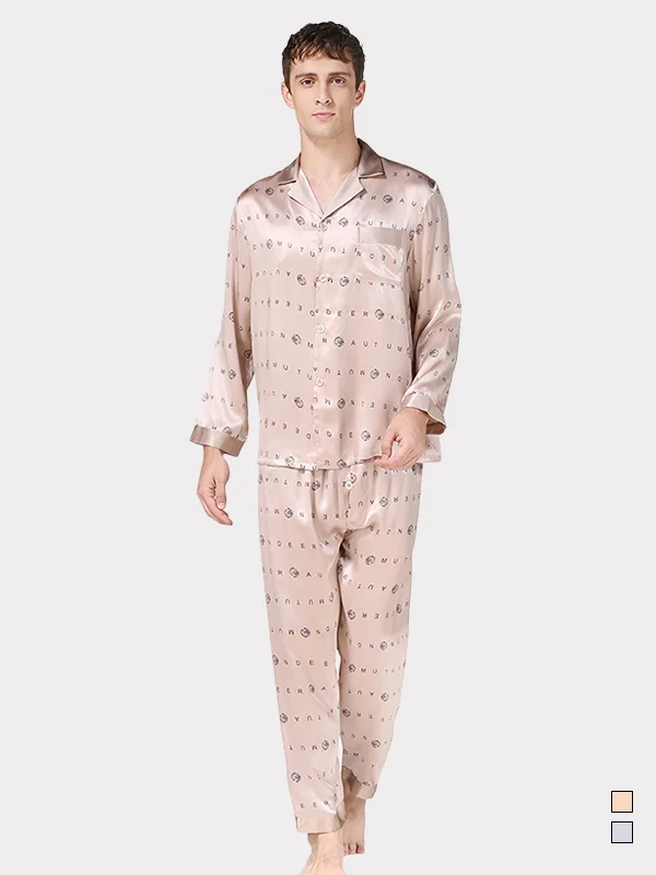 19 MOMME Pyjama en soie motif lettres- SOIE PLUS