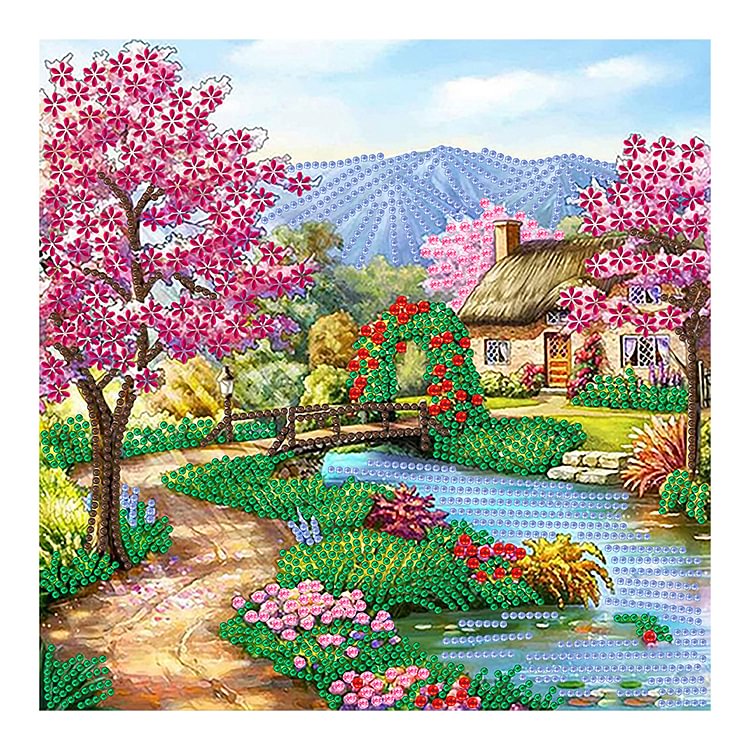 Garden Cottage 30*30CM(Canvas) Special Shaped Drill Diamond Painting gbfke