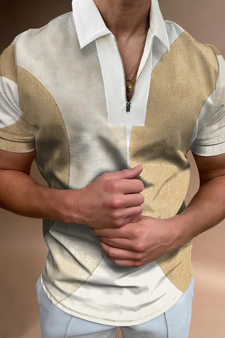 Tiboyz Men'S Colorblock Trendy Casual Polo Shirts