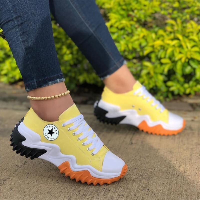 Women's Fashion Daily Lace-up Canvas Sneakers(FREE SHIPPING)