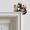 (US Local)Black Cat 2D Flat Diamond Painting Door Corner Sign DIY Door Frame Decoration