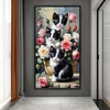 Diamond Painting - Full Round Drill - Cat and Flowers(Canvas|40*70cm)