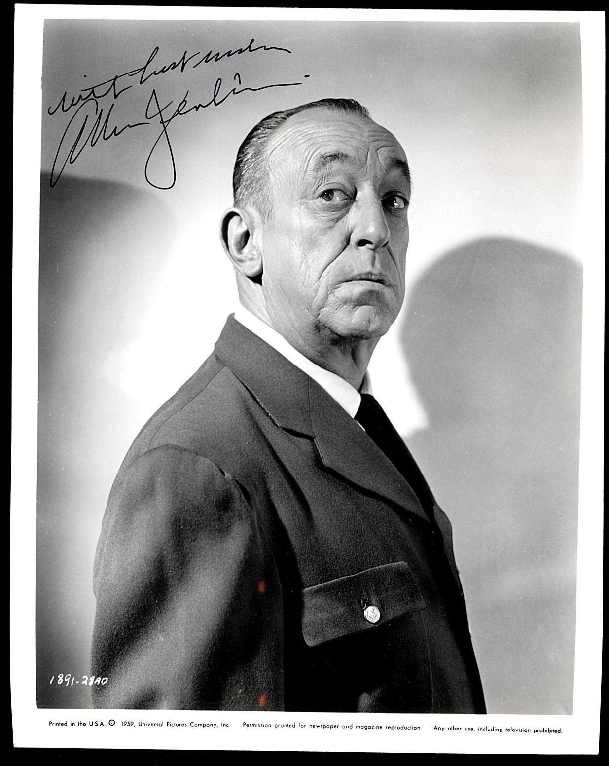 ALLEN JENKINS (DECEASED) ACTOR 8X10 SIGNED INSCRIBED JSA AUTHEN. COA #Y78147