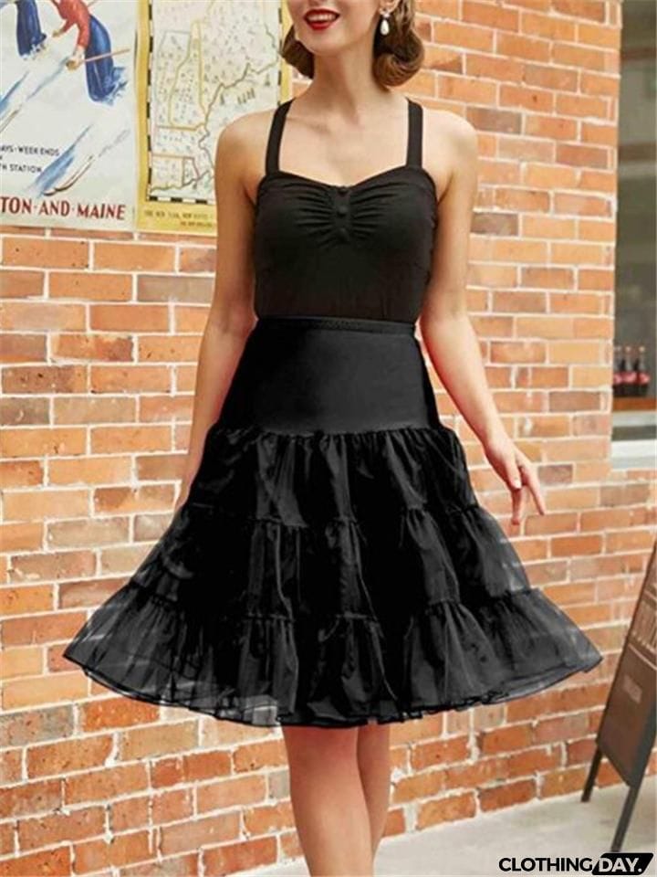 Solid Color 1950S Petticoat Tutu Crinoline Underskirt