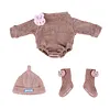 17" - 22" Brown Bodysuit 3 Pcs Set Reborn Baby Doll Clothes Accessories Set - RBBI-Myrebornbabydoll&reg; 	 Myrebornbabydoll&reg;