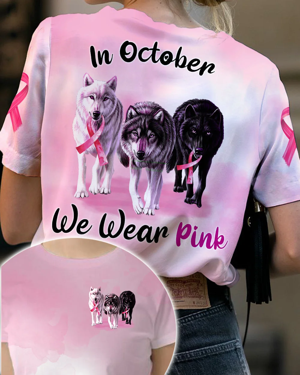 Wolfs Wear Pink Breast Cancer Tee