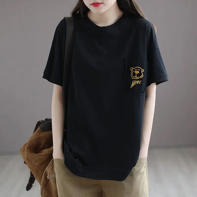 Hoakwheels T Shirt for Women Graphic Short Sleeve Summer Outfit Red Baggy Tops Woman Korean Popular Clothes Aesthetic Clothing Streetwear