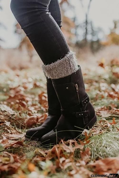 Silky Feather Pattern Topper Boot Cuffs