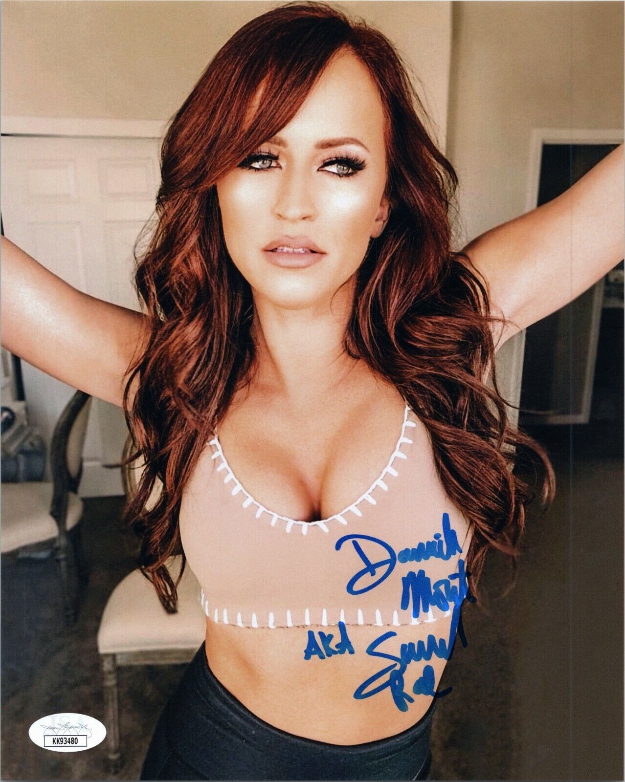 DANIELLE MONET ~SUMMER RAE Authentic Hand-Signed WWE DIVA