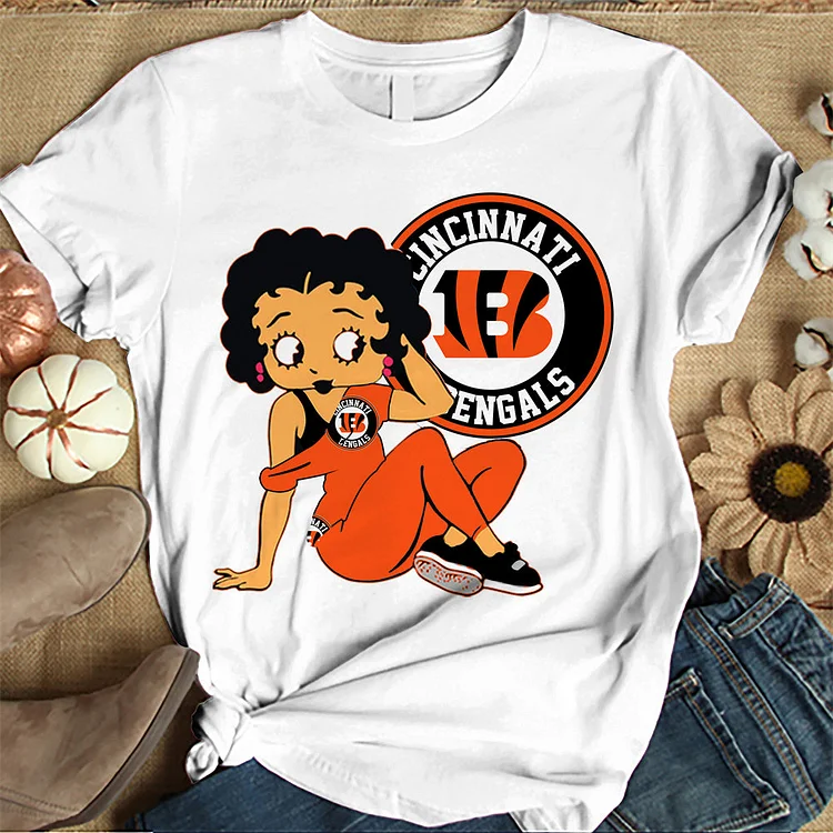 Cincinnati Bengals Women's White Relaxed T-Shirt