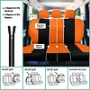 FH Group Full Set Cloth Car Seat Covers , Universal Fit combo, Low Back Front Seat Covers, Airbag Compatible, Split Bench Rear Seat, Washable Seat Cover for SUV,Sedan,Van Orange