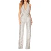Women's Sequin Sleeveless Halter Slim Jumpsuit