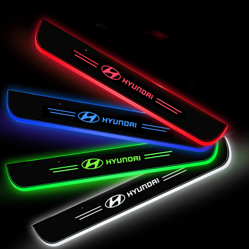 Hyundai-Compatible Smart LED Color Car Door Sill Protector