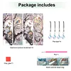 4Pcs Cherry Blossom Cats DIY Diamond Painting Bookmark with Crystal Pendants Diamond Painting Art Bookmarks Special Shape for DIY Making Beginners Adult Arts Craft Supplies