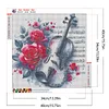 Geige Rose 5d DIY Runde Vollbohrer Dimond Gem&auml;lde Kit Wohnkultur40x40cm