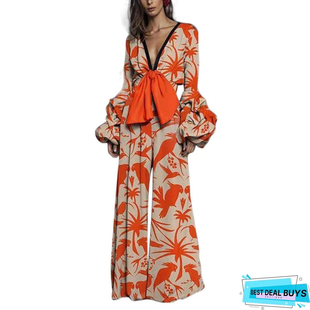 Women's Unique One-piece Culotte Sexy Print Dresses