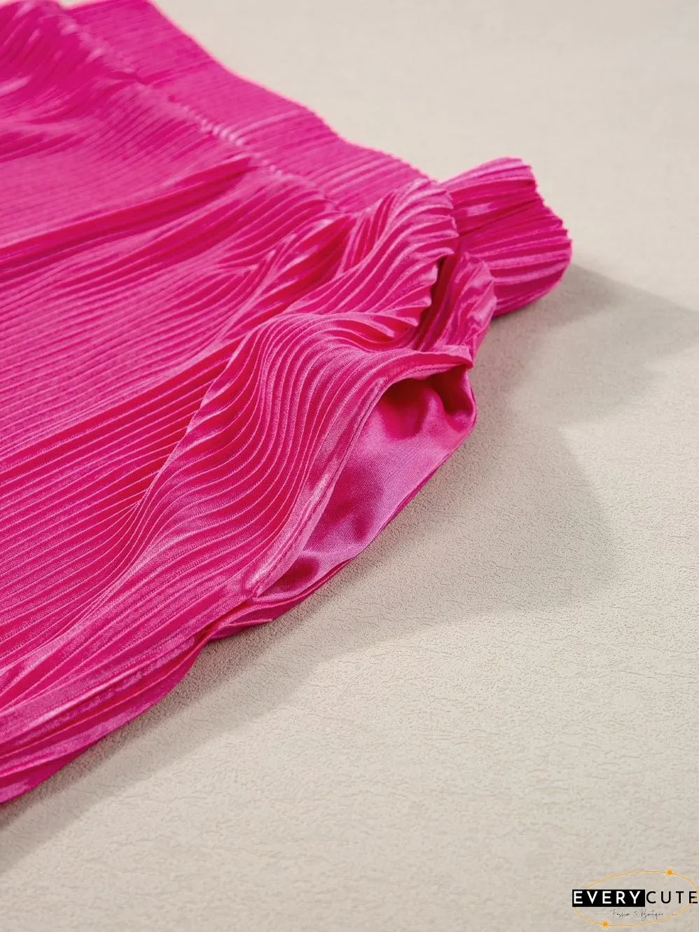 Women's Pink Pleated Shorts and Top Set
