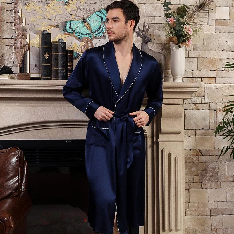 RealSilkLife Men's Luxury Silk Robe