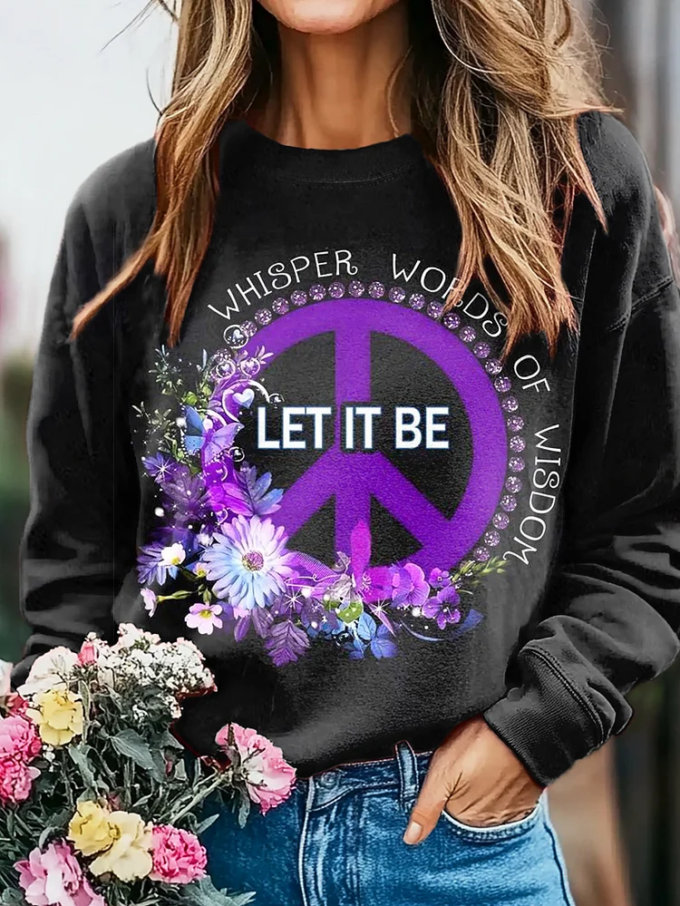 Floral Hippie Art Print Sweatshirt