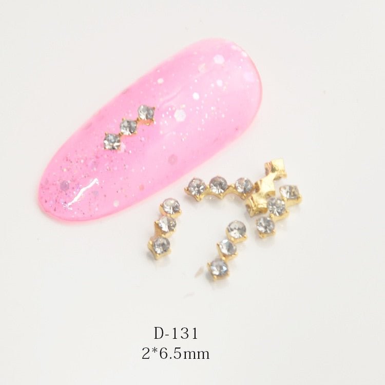 Nail Decoration Elegant Multiple Shapes Designs 10 pcs/Set Alloy With Exquisite Zircon Rhinestones For Nail Tips Beauty Salons