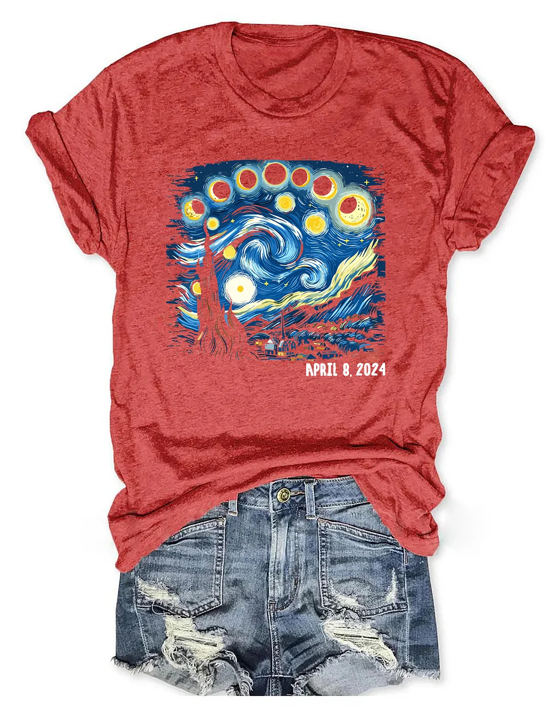 Solar Eclipse 2024 Artistic T-shirt