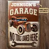 Nom personnalis&eacute;&nbsp;: hotrod garage pas d&rsquo;outils pr&ecirc;t&eacute;s Enseigne Vintage M&eacute;tallique classiques