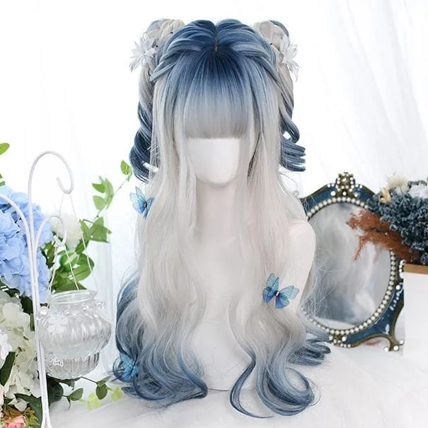 Grey Blue Mixed Ice Soft Lolita Girl Wig SP14971