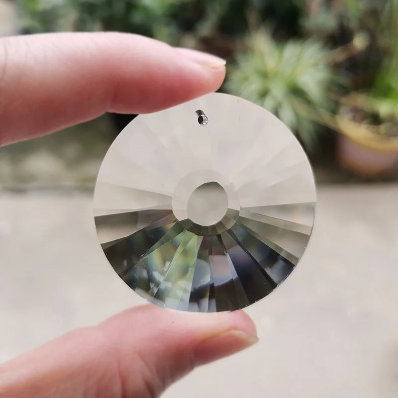 2pcs 40mm Crystal Suncatcher UFO Chandelier Prism Faceted Hanging Pendant Beads Garland Part Home Wedding Window Decor Ornament
