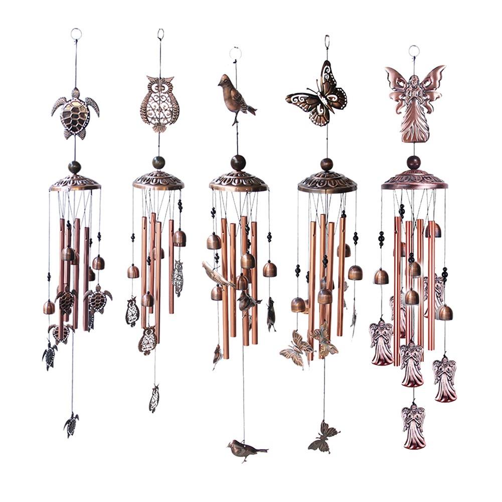 

Retro Butterfly Tortoise Wind Chime Copper Metal Hang Memorial Wind Chimes, 501 Original