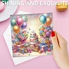 12pcs Diamond Painting Birthday Greeting Card Set with Envelope Daily Wishing Cards for Birthdays Thanksgiving & Special Occasion