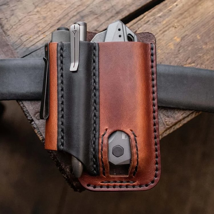 🔥Hot Sale🔥100% Handmade Crazy Horse Leather Buckle EDC Tactical Multi-Function Belt Clip Bag