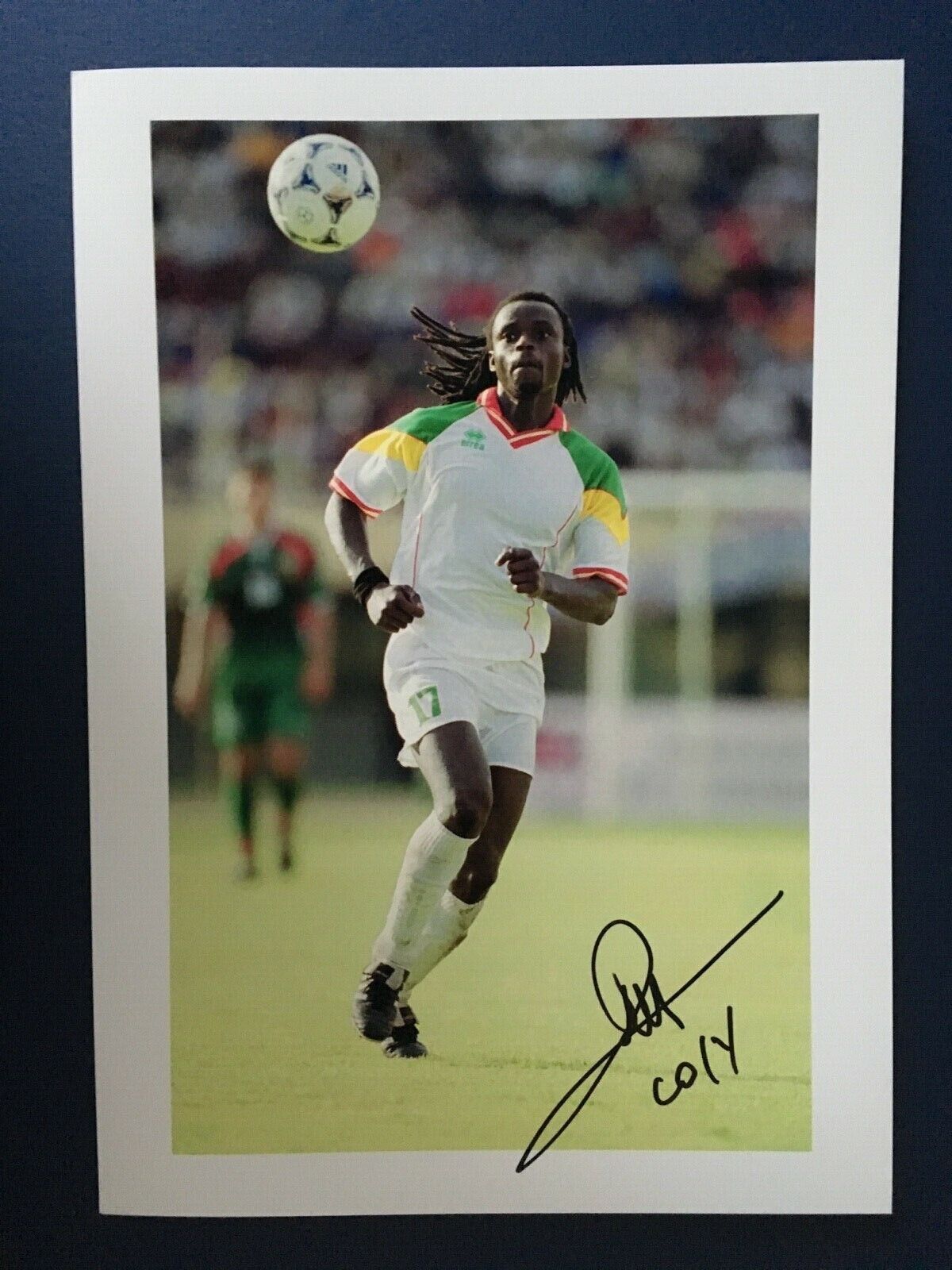 FERDINAND COLY - SENEGAL INTERNATIONAL FOOTBALLER - EXCELLENT SIGNED Photo Poster painting