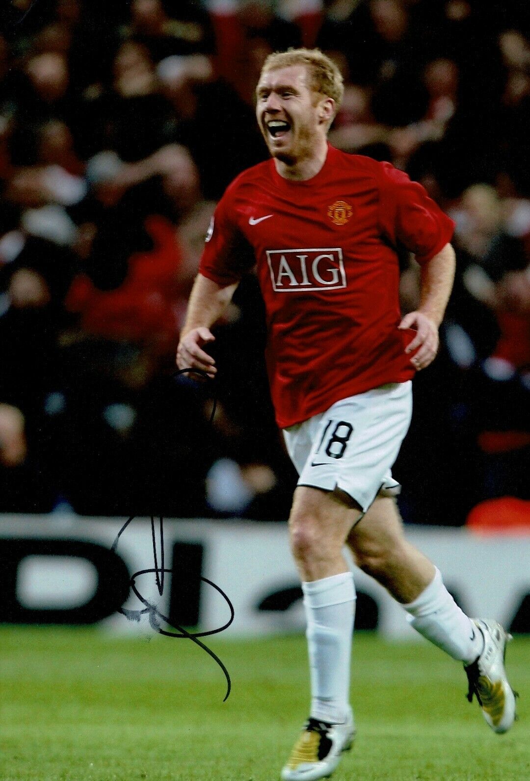 Paul Scholes Signed 12X8 Photo Poster painting Manchester United AFTAL COA (1749)