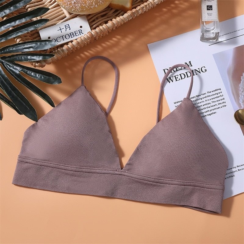 Sexy Deep V Seamless Bras for Women Brassiere Wireless Push Up Bra Comfortable Backless Underwear Female Intimates Lingerie S-L