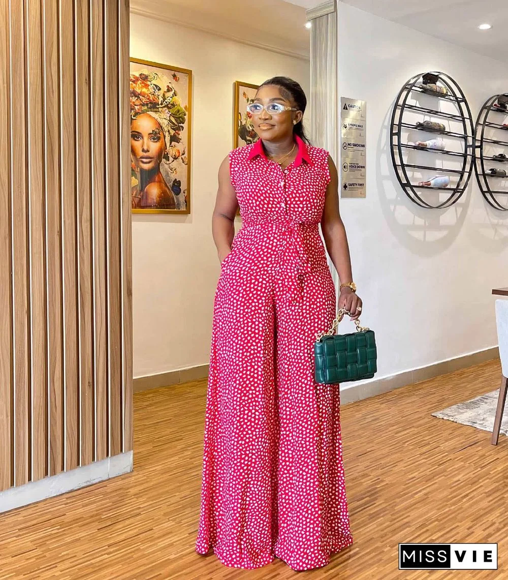 Small Floral Personality Plus Size Jumpsuit