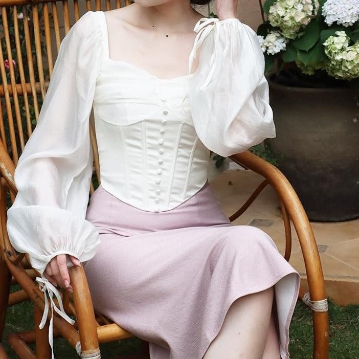 Fairy Tales Aesthetic Bishop Sleeves Boned Blouse QueenFunky