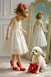 Luxury AB Velvet Diamond Painting Kit - Cute Girl
