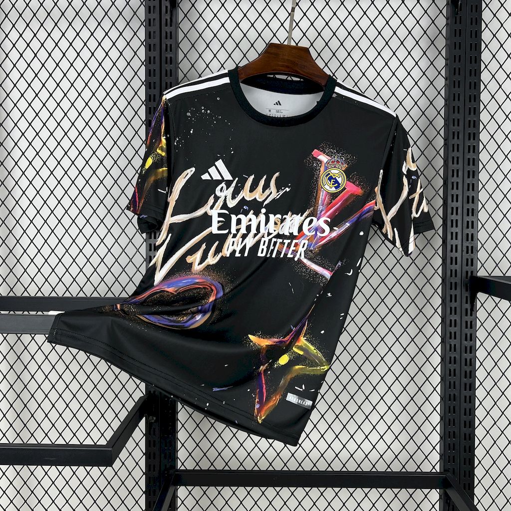  2025/26 Real Madrid Louis Vuitton Joint Edition Black colorful version Jersey